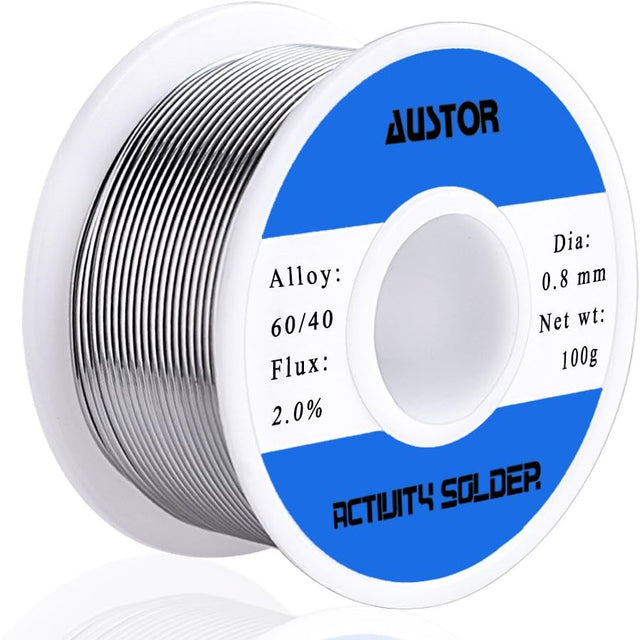 AUSTOR 60/40 Electric Solder Wire (0.8mm / 100g / Line Reel)