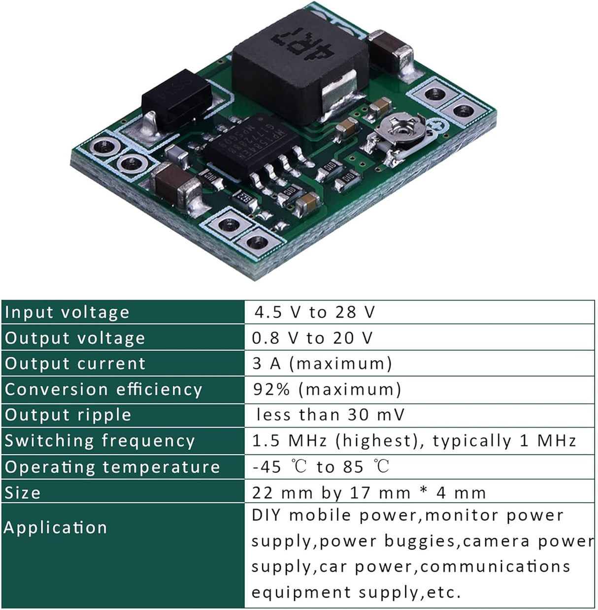 Adjustable Voltage Regulator (Input 5-28V / Output 3-20V)