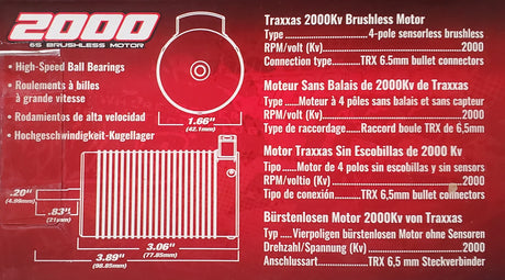 Traxxas 2000KV Brushless Motor for Sledge 4WD (5mm Shaft)