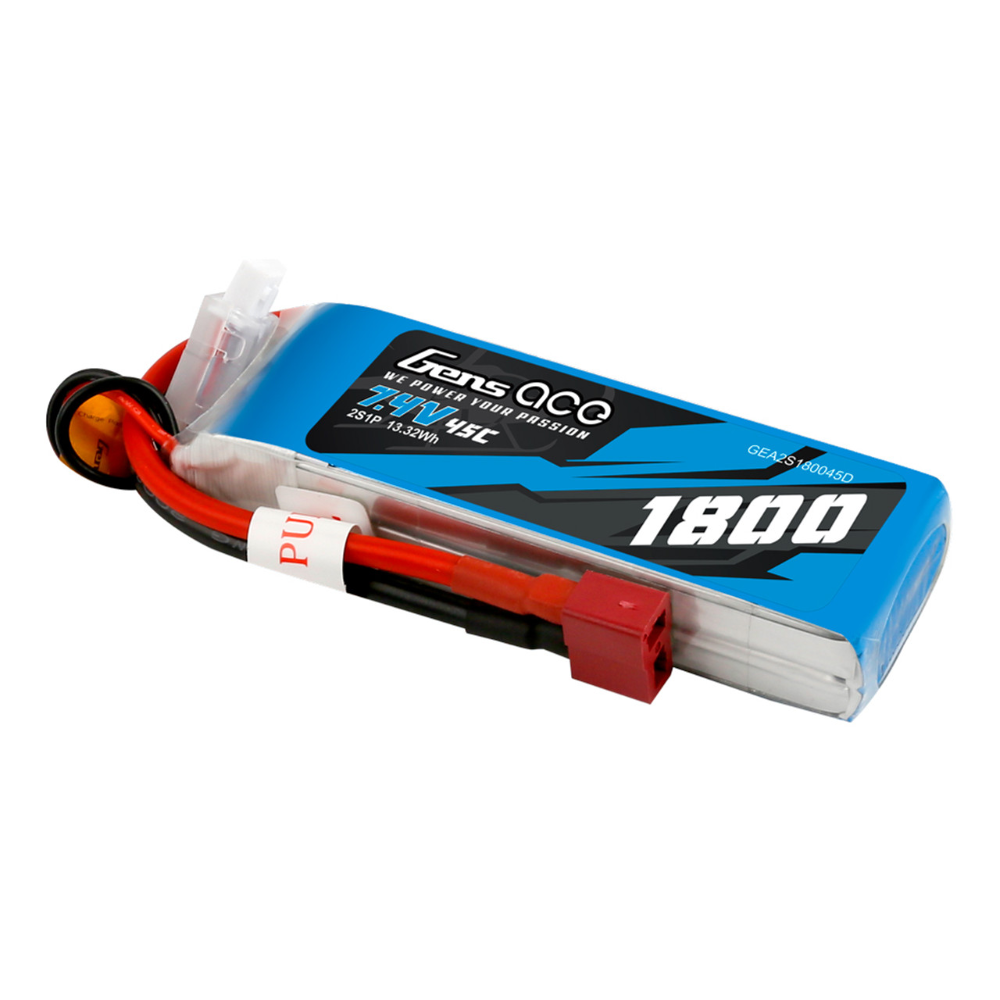 Gens Ace 2S / 1800mAh / 45C / 7.4V / Deans LiPo Battery