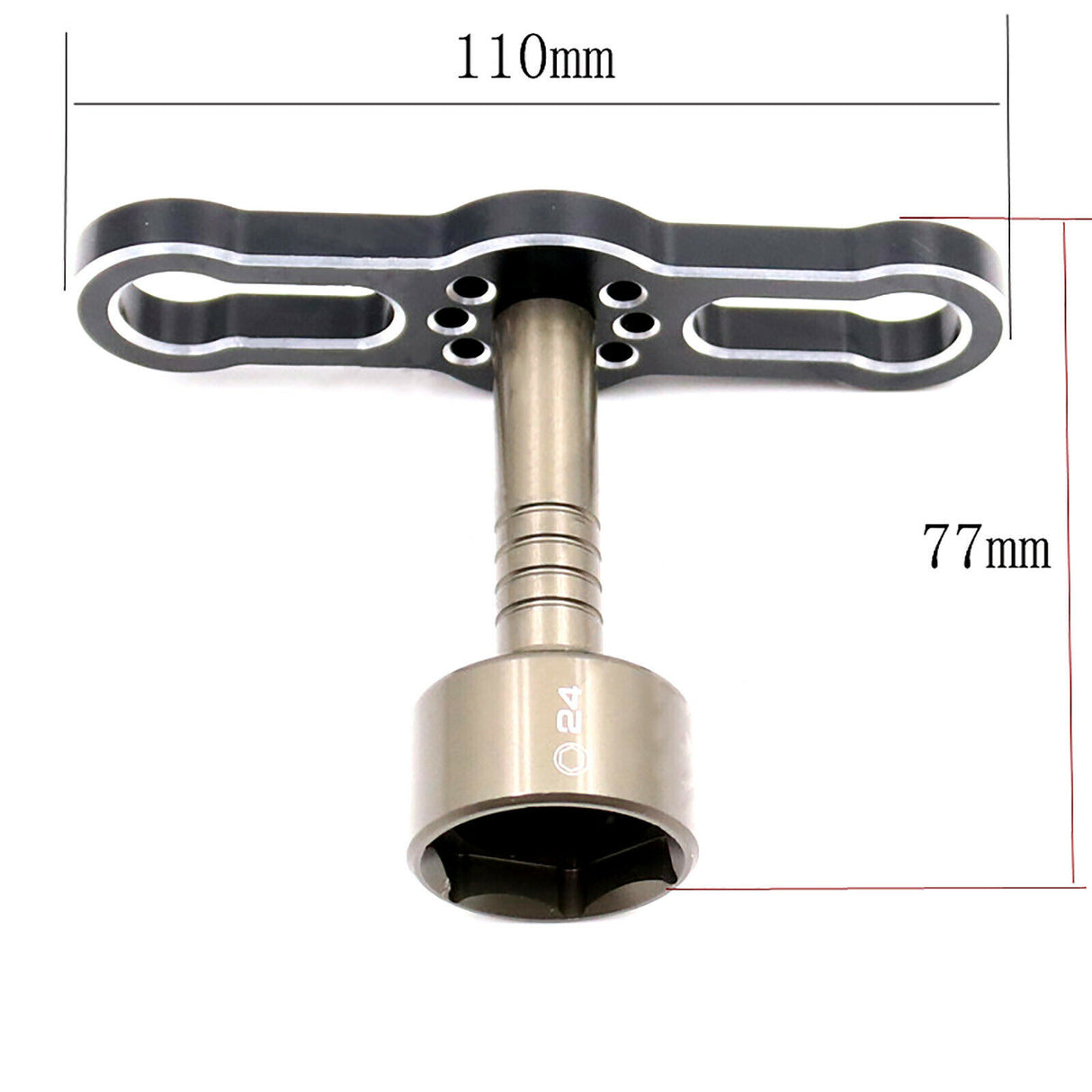 Aluminum Hex Socket Wrench (24mm / Silver)