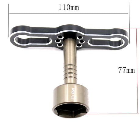 Aluminum Hex Socket Wrench (24mm / Silver)