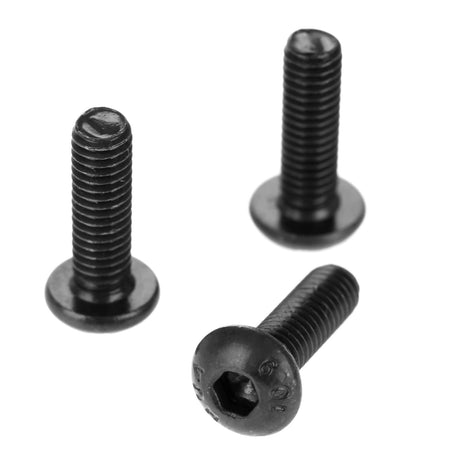M3 Round-Head Steel Alloy Hex Screws (Multiple Sizes / 4pcs / Black) | RC-N-Go
