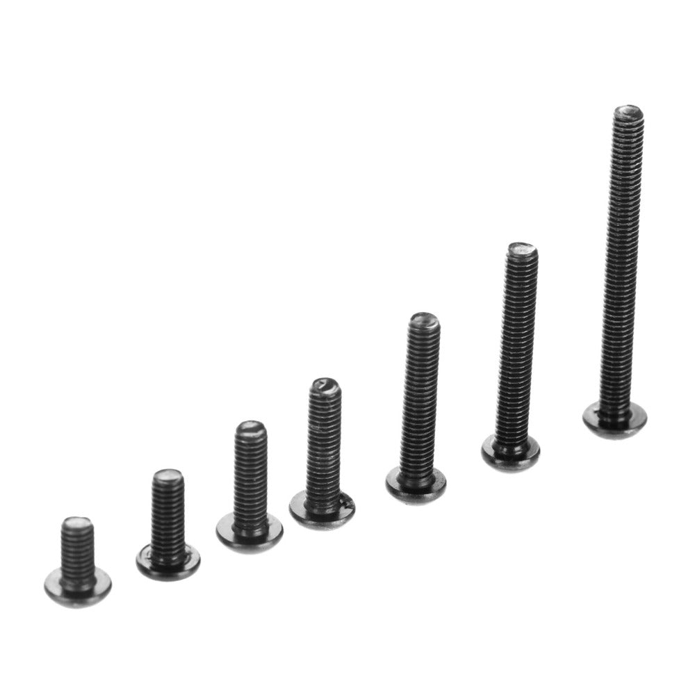 M3 Round-Head Steel Alloy Hex Screws (Multiple Sizes / 4pcs / Black) | RC-N-Go