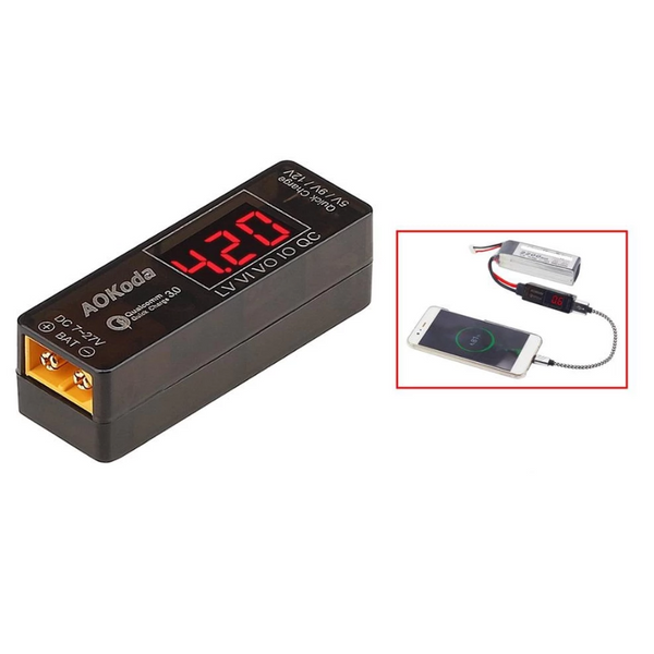 karakterisere forsøg bang Portable Lipo to USB Charger/Battery Tester (XT60 to USB) | RC-N-Go
