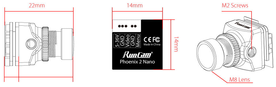 RunCam Phoenix 2 Nano FPV Camera (CMOS / 2.1mm Lens / Silver)