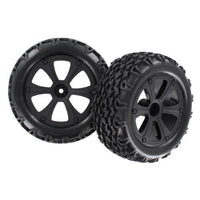 Redcat Blackout Tire/Wheel Set (Pre-Glued / 12mm Hex / 2pcs) | RC-N-Go