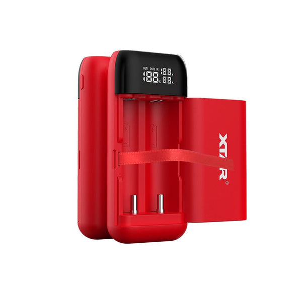 XTAR PB2S Dual Li-Ion Battery Charger & Power Bank (Red / 5V)