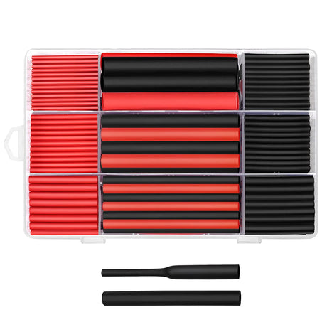 Adhesive-Lined Heat Shrink Kit (3:1 Ratio / Multiple Sizes / Red & Black)