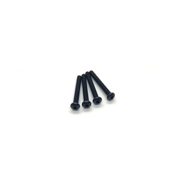 M2.5 Round-Head Steel Alloy Hex Screws (4pcs / 20mm / Black) | RC-N-Go