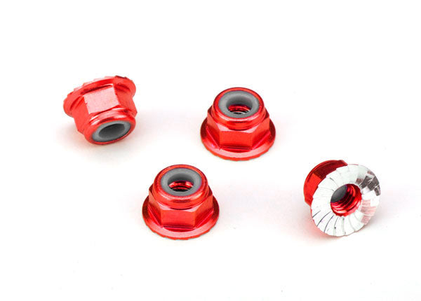 Traxxas M4 Flanged Aluminum Serrated Lock Nuts (4pcs / Multiple Colors) | RC-N-Go