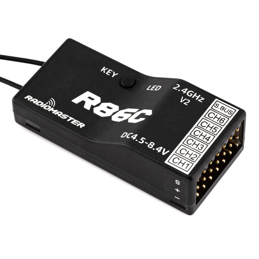 RadioMaster R86C V2 Radio Receiver (6-PWM / 8-SBUS Channels)