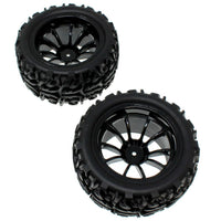 Redcat 1/10 Tire & Spoke Wheel Set (2.8" / 12mm Hex / 2pcs)