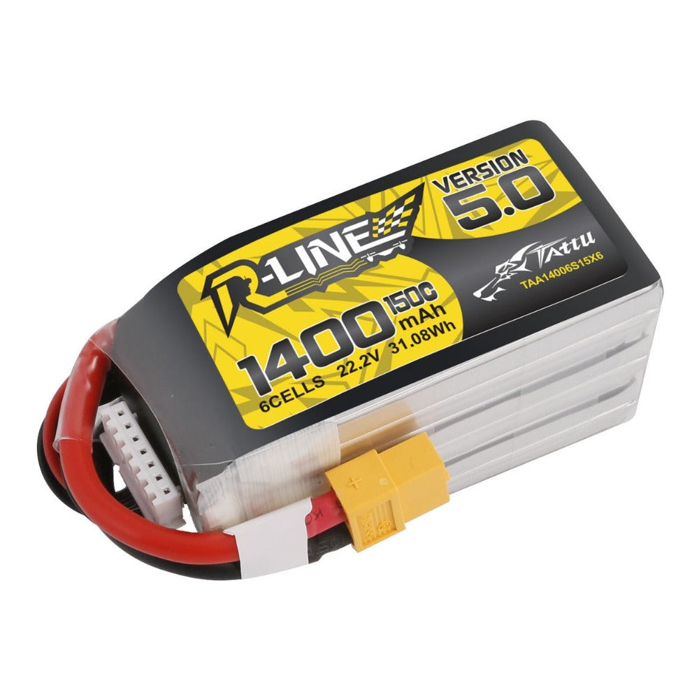 Tattu R-Line V5 6S / 1400mAh / 150C / 22.2V / XT60 LiPo Battery