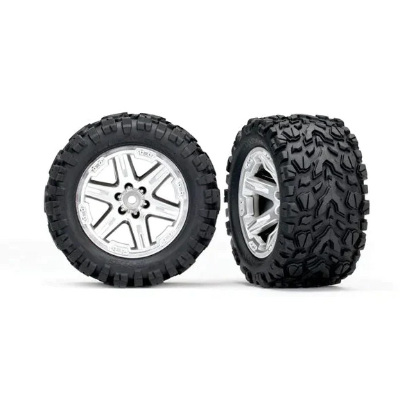Traxxas Talon EXT Tire & RXT Wheel Set for Rustler (#6773R / 2.8" / 12mm Hex / 2pcs)