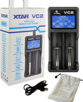 XTAR VC2 2 Bay Digital Battery Charger (5V / Dual-Bay / USB)
