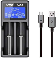 XTAR VC2 2 Bay Digital Battery Charger (5V / Dual-Bay / USB)