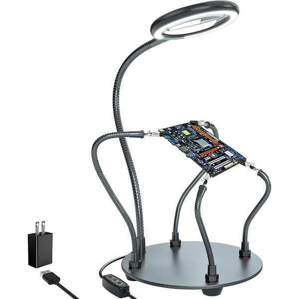 XYK Helping Hands Soldering Station with Magnifying Glass Lamp