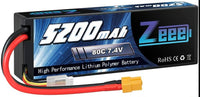 Zeee 2S / 5200mAh / 50C or 80C / 7.4V / XT60 LiPo Battery | RC-N-Go