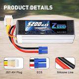 Zeee 6S / 5200mAh / 100C / 22.2V / EC5 LiPo Battery