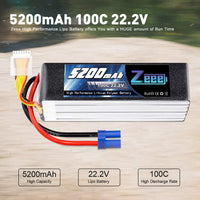 Zeee 6S / 5200mAh / 100C / 22.2V / EC5 LiPo Battery
